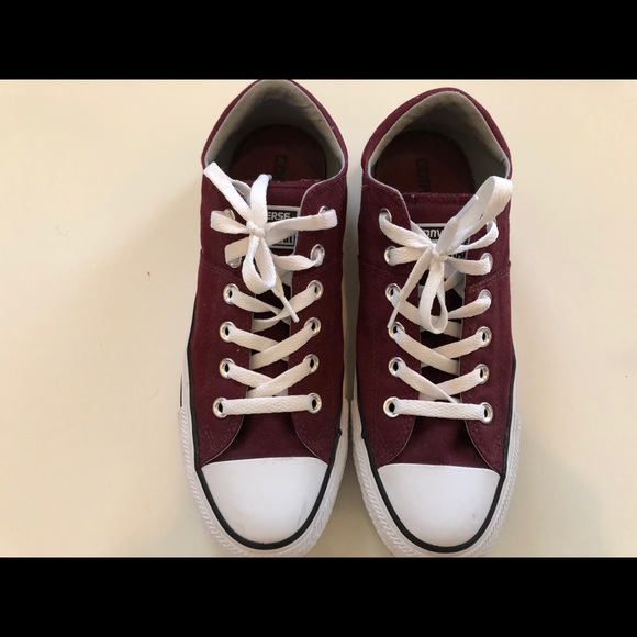 burgundy converse sneakers